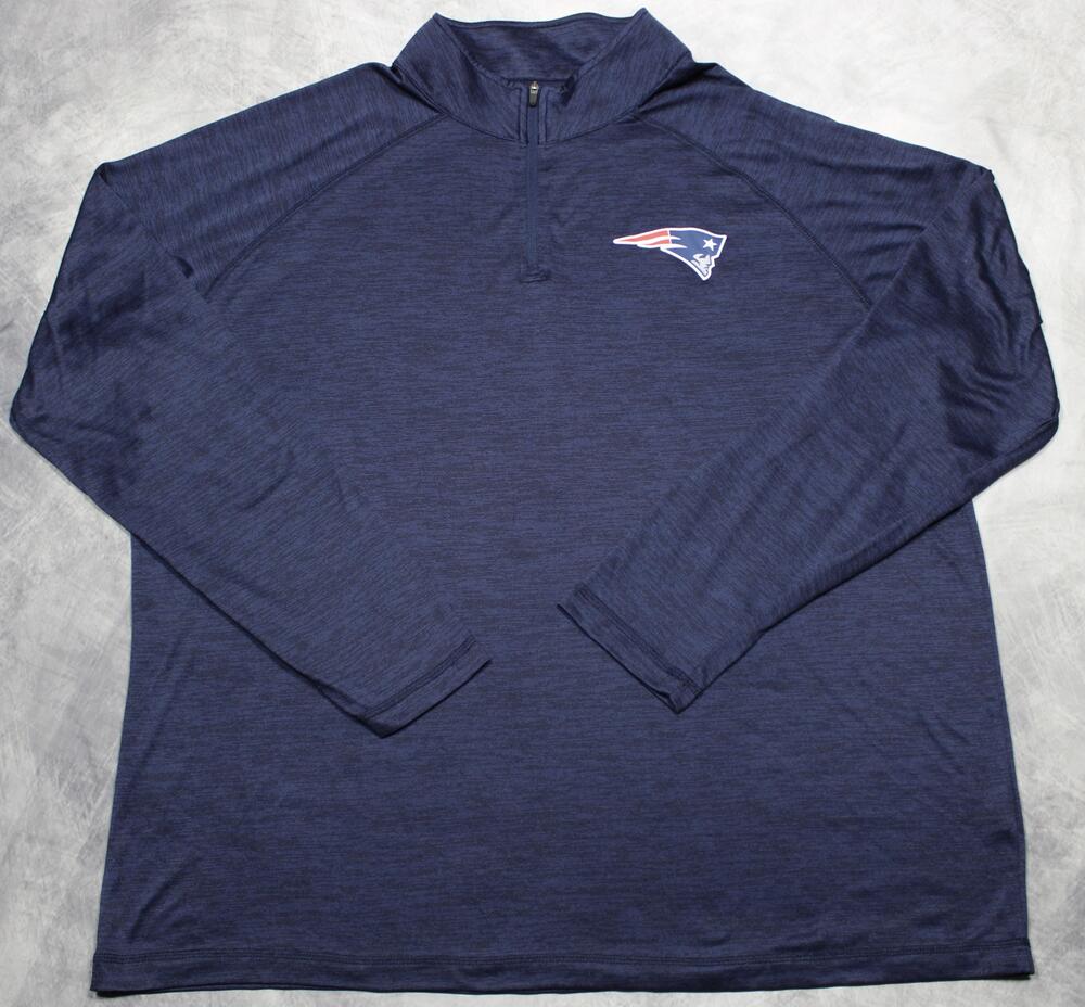 New England Patriots 1/4 Zip Mens 2XL NFL Football Long Sleeve Pullover Majestic